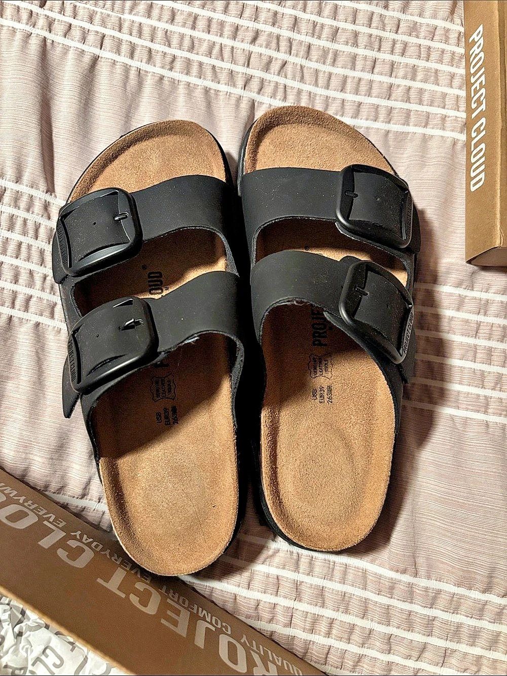 Project Cloud Greece Chunky Platform Sandals Black & Brown US 8